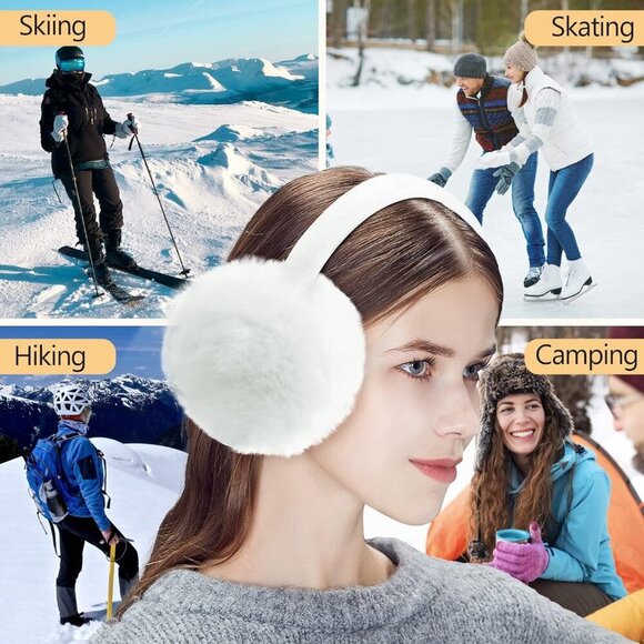 Winter Ear Muffs Women Soft Plush Adjustable Ear Cover Outdoor Warm Accessory main image 4